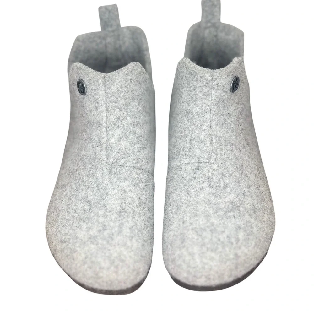 Birkenstock Andermatt Slipper Boot Light Gray Kids Size 2 Wool Felt House Shoes